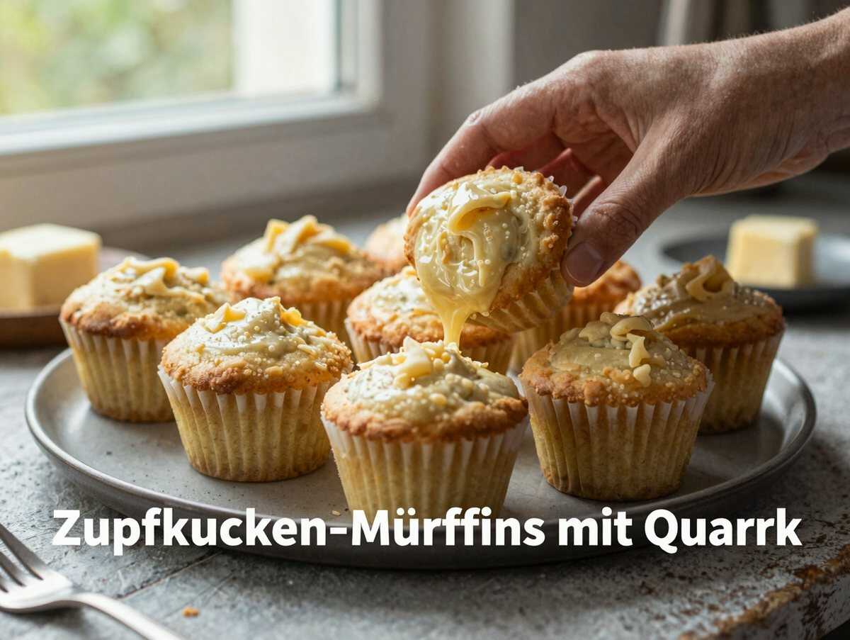 Entdecke das unwiderstehliche Rezept für Zupfkuchen-Muffins mit Quark! – während der Zubereitung