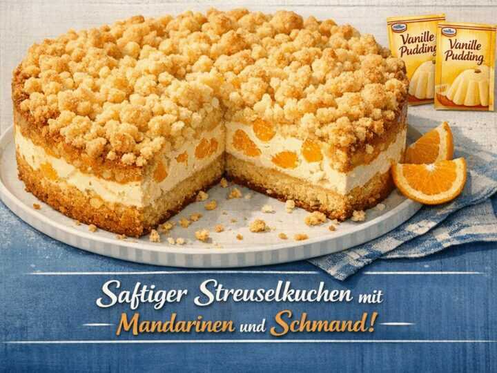 Entdecke das unwiderstehliche Rezept: Saftiger Streuselkuchen mit Mandarinen und Schmand!