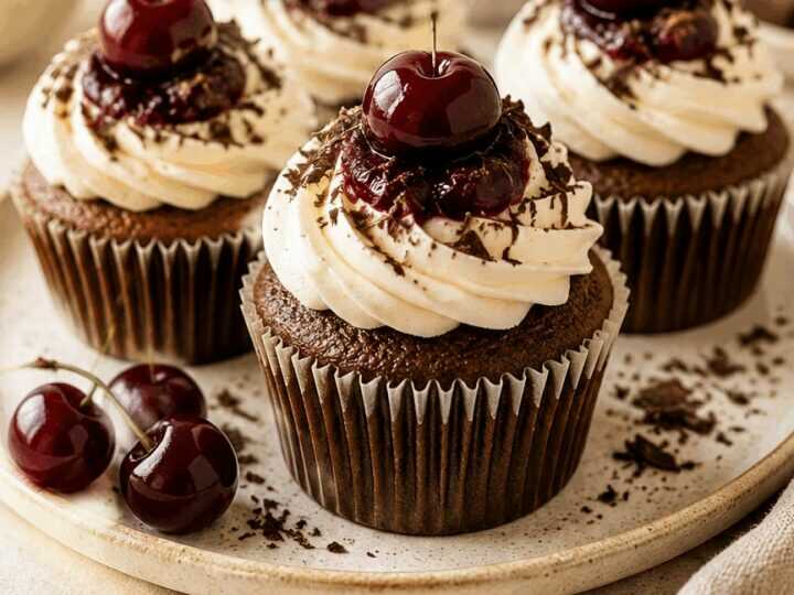 Entdecke das unwiderstehliche Schwarzwälder Kirsch Cupcake Rezept!