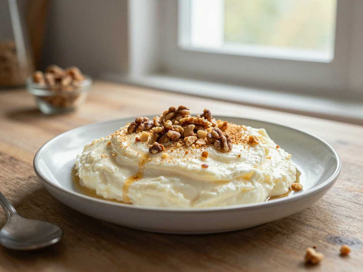 Entdecke das unwiderstehliche Topfen-Nuss-Schichtdessert! – während der Zubereitung