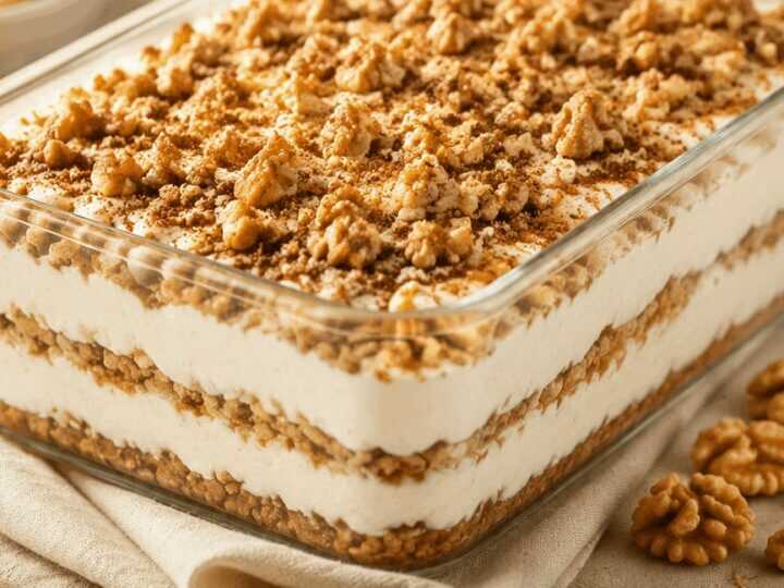 Entdecke das unwiderstehliche Topfen-Nuss-Schichtdessert!