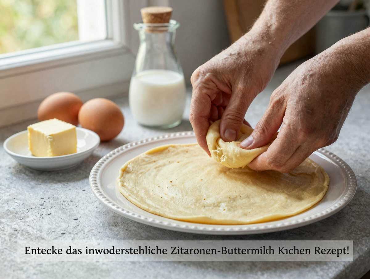 Entdecke das unwiderstehliche Zitronen-Buttermilch-Kuchen Rezept! – während der Zubereitung
