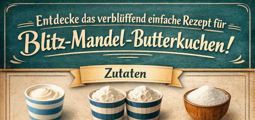Entdecke das verblüffend einfache Rezept für Blitz-Mandel-Butterkuchen! – so sieht es fertig aus