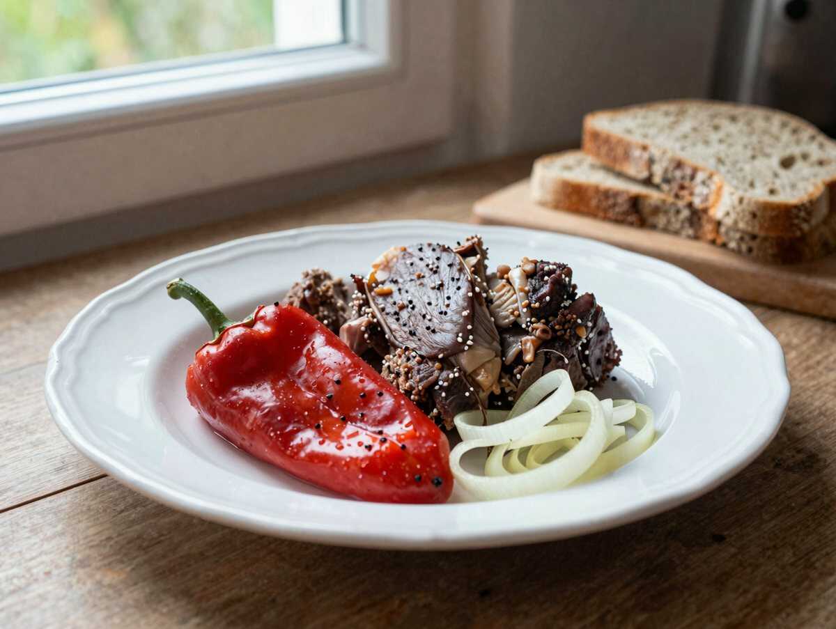 Entdecke den Geschmack: Mediterraner Hackbraten im knusprigen Speckmantel! – während der Zubereitung