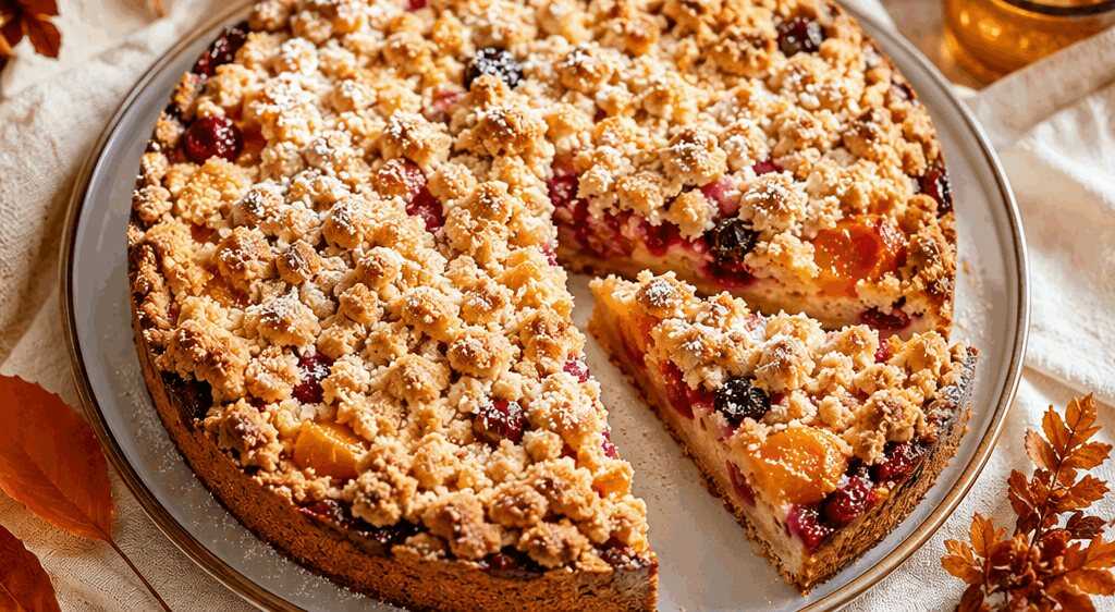 Obstkuchen mit knusprigen Streuseln