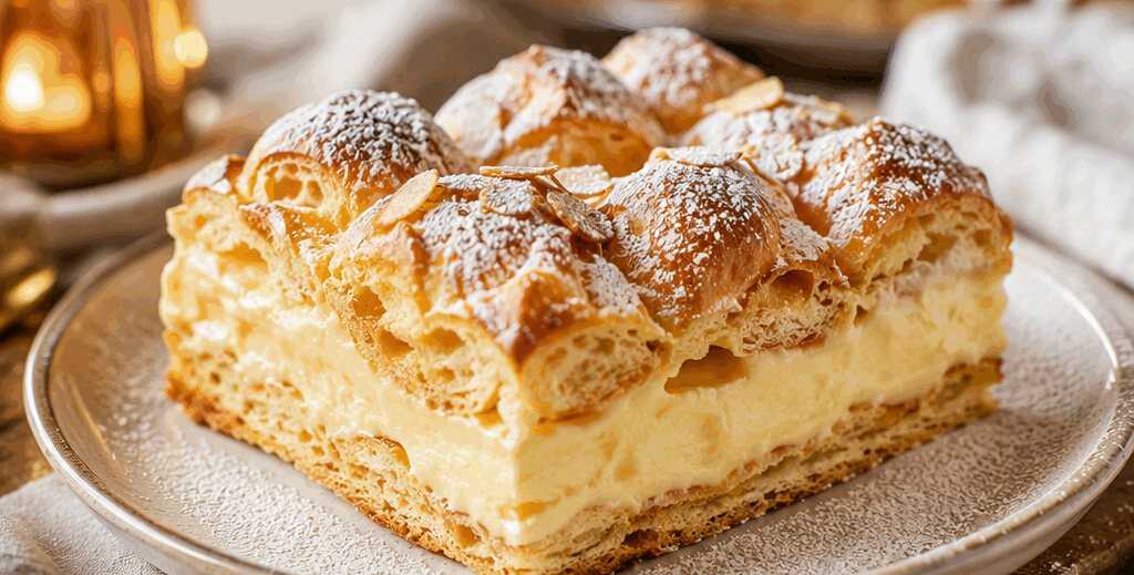 Entdecke den unwiderstehlichen polnischen Windbeutelkuchen! – so sieht es fertig aus