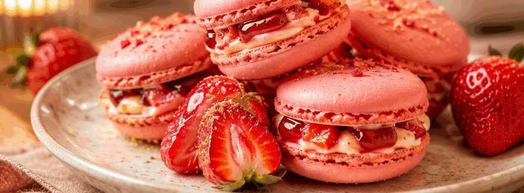 Entdecke die unwiderstehliche Welt der Erdbeer-Macarons! – so sieht es fertig aus
