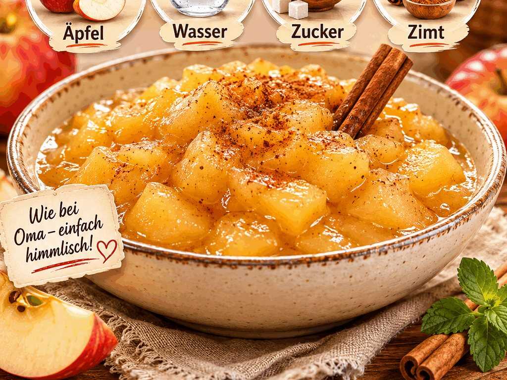Entdecke Omas Geheimrezept für unwiderstehliches Apfelkompott!