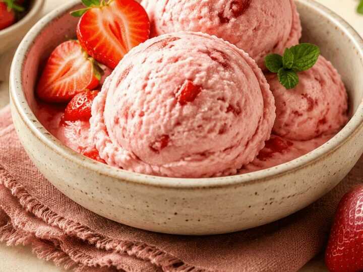 Entdecken Sie das ultimative Rezept für gesunde Erdbeer-Joghurt-Eiscreme!