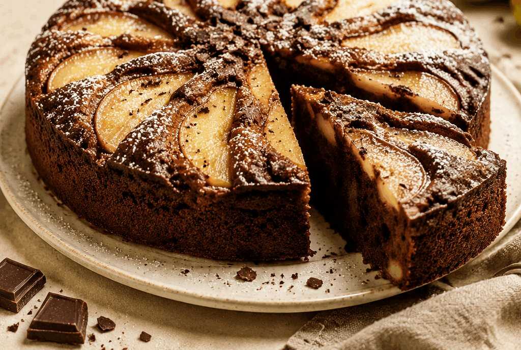 Entdecken Sie das unwiderstehliche Rezept für Birnen-Schokoladenkuchen!