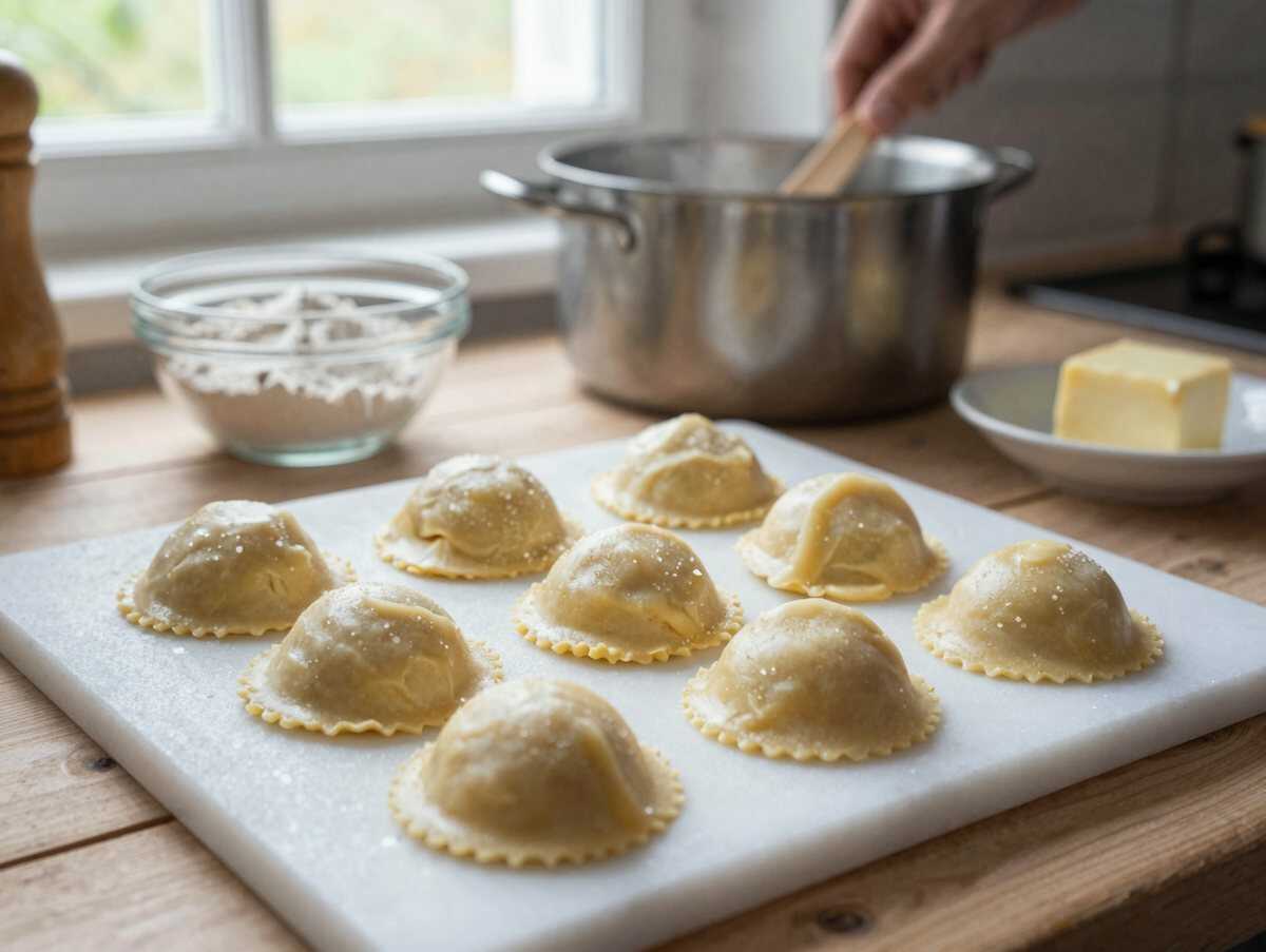 Entdecken Sie das unwiderstehliche Rezept für Topfennockerl mit knusprigen Bröseln! – während der Zubereitung