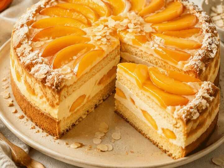 Entdecken Sie das verlockende Rezept für eine himmlische Pfirsichtorte!