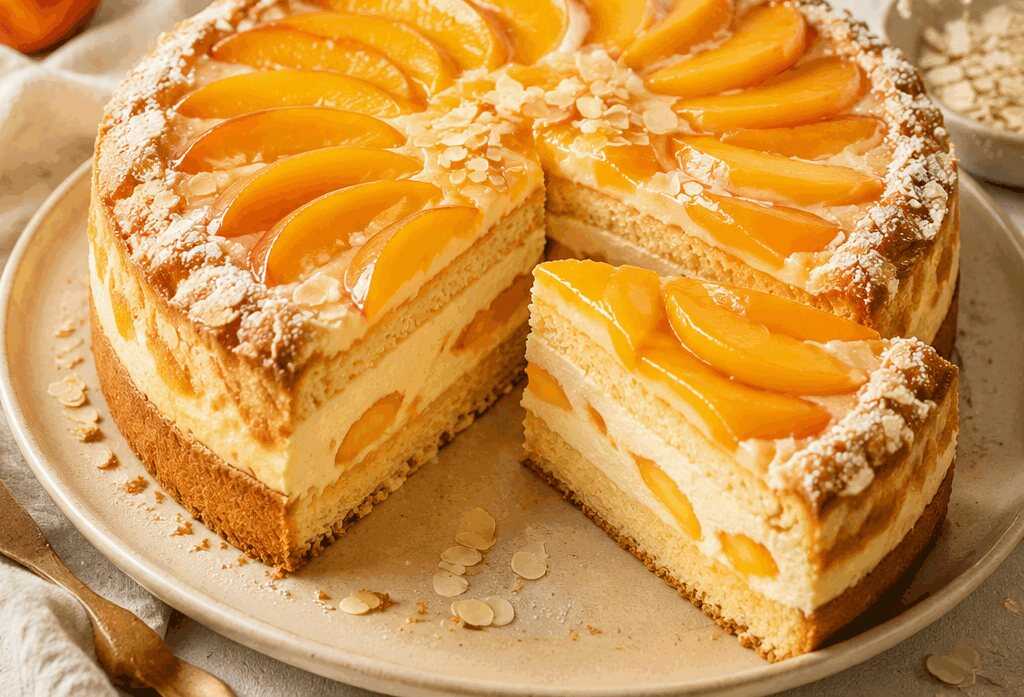 Entdecken Sie das verlockende Rezept für eine himmlische Pfirsichtorte!