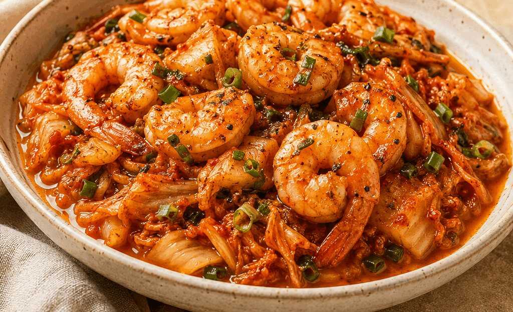 Entdecken Sie die Köstlichkeit: Kimchi-Garnelen in Butter – Ihr neuer Favorit für ein schnelles Abendessen!