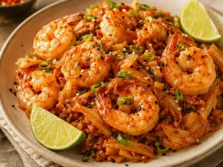 Entdecken Sie die verführerische Kimchi-Garnelen-Pfanne: Ihr neues Lieblingsgericht für den schnellen Genuss!