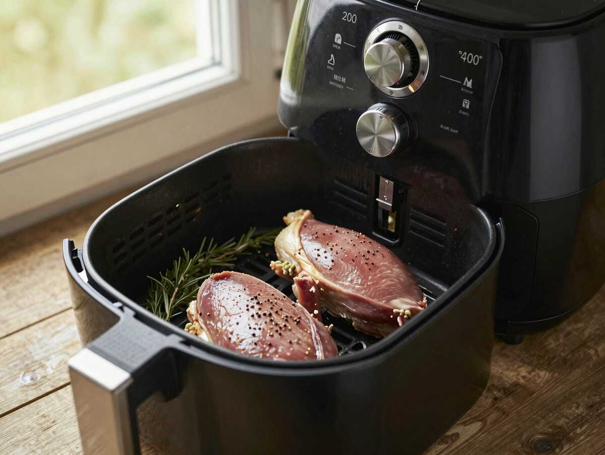 Entenbrust mit knuspriger Haut aus dem Airfryer, das Soulfood für gemütliche Tage – während der Zubereitung