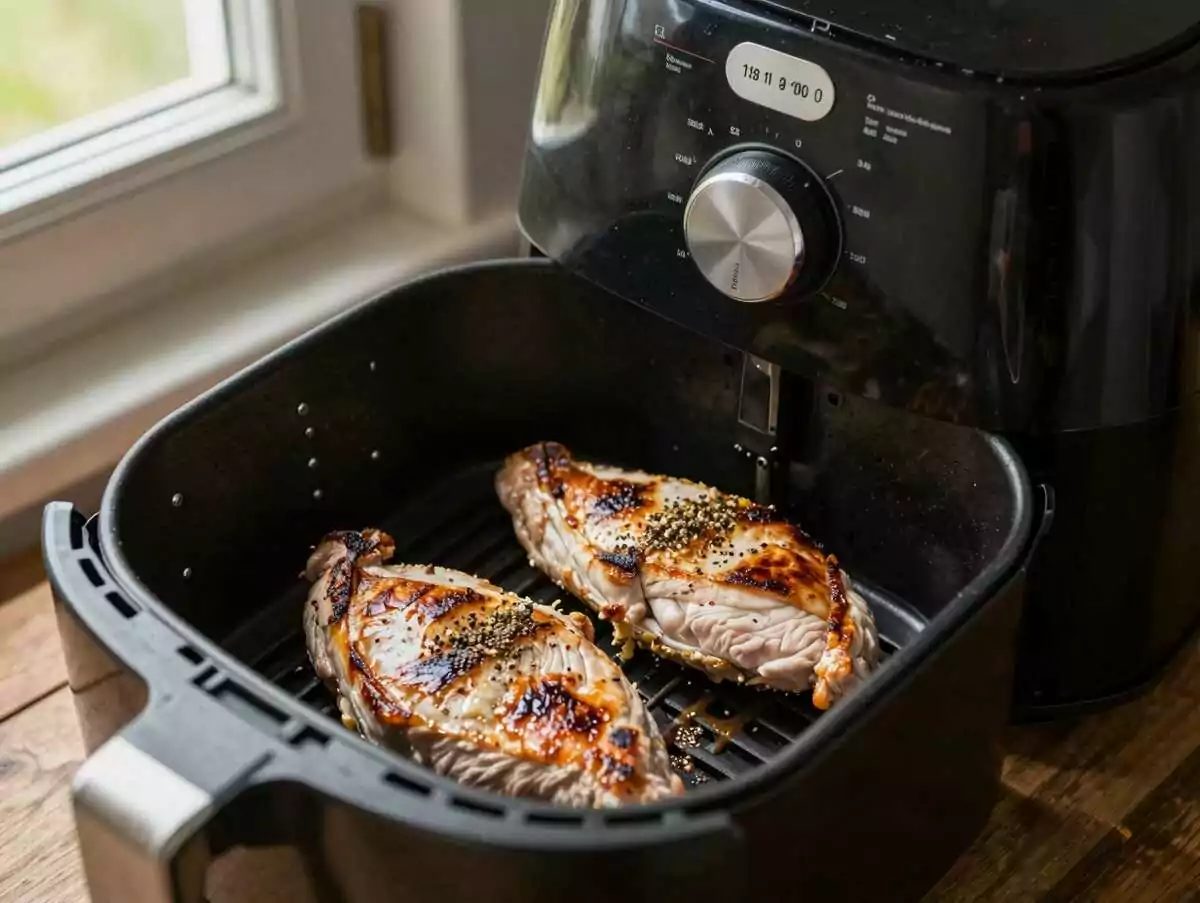 Entenbrust mit knuspriger Haut aus dem Airfryer – die ganze Familie ist begeistert – während der Zubereitung