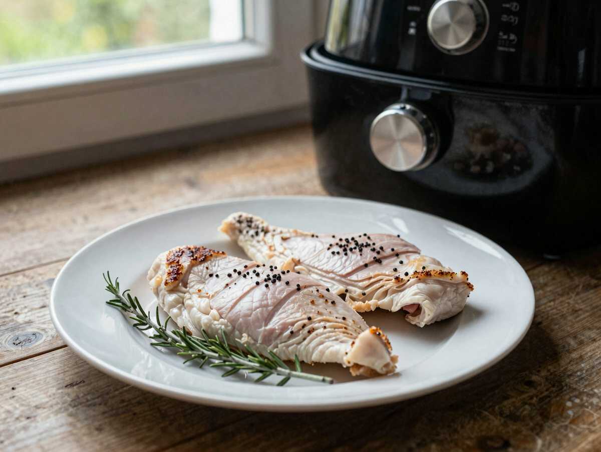 Entenbrust mit knuspriger Haut aus dem Airfryer – Omas Küche im Schnelldurchlauf – während der Zubereitung