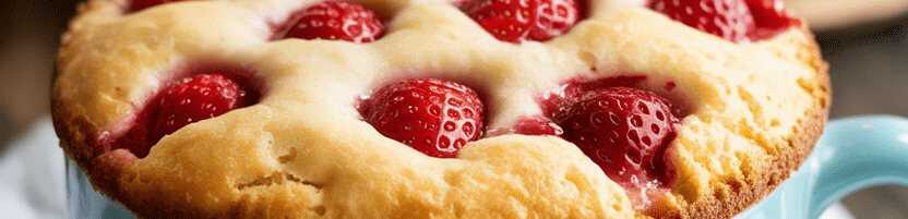 Erdbeer Biskuitkuchen in 10 Minuten ein Tassenrezept – so sieht es fertig aus