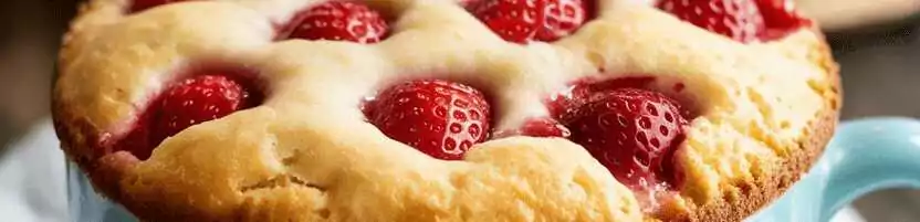 Erdbeer Biskuitkuchen in 10 Minuten ein Tassenrezept – so sieht es fertig aus