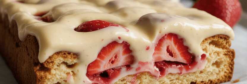 Erdbeer Biskuitkuchen vom Blech in 10 Minuten ein Tassenrezept