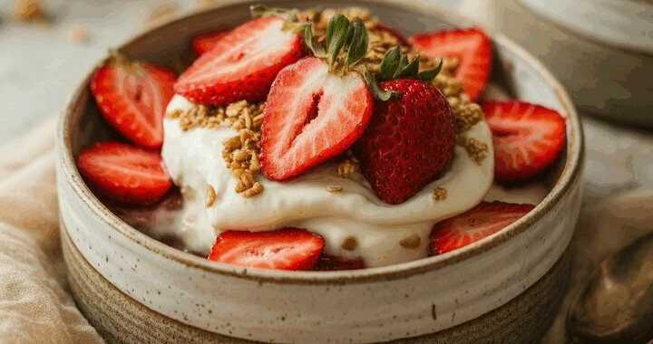 Erdbeer Dessert mit Joghurt in 3 Minuten