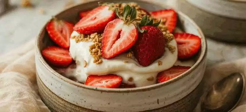 Erdbeer Dessert mit Joghurt in 3 Minuten