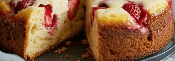 Erdbeer Joghurt Kuchen in 3 Minuten im Ofen