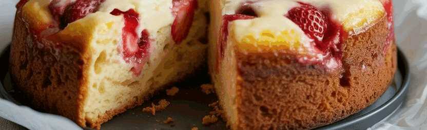Erdbeer Joghurt Kuchen in 3 Minuten im Ofen