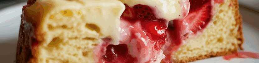 Erdbeer Joghurt Kuchen in 3 Minuten im Ofen – so sieht es fertig aus