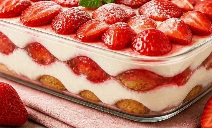 Erdbeer-Tiramisu: Blitzschnell in nur 10 Minuten zubereitet!
