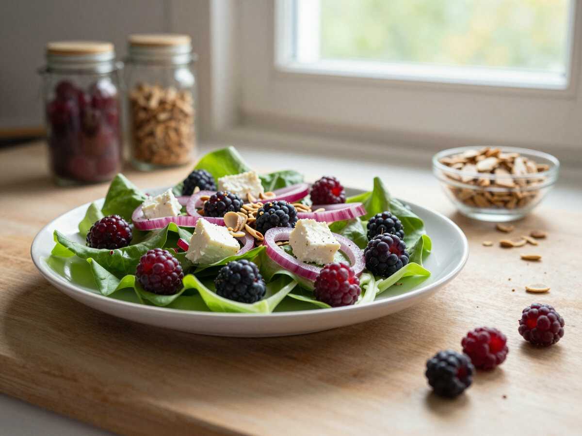 Erdbeertraum im Sommer: Frischer Salat mit Honig-Vinaigrette – während der Zubereitung