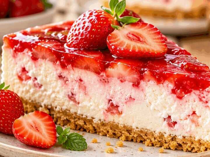 Erfrischender Erdbeer-Quarkkuchen mit knusprigem Keksboden – unwiderstehlich lecker!