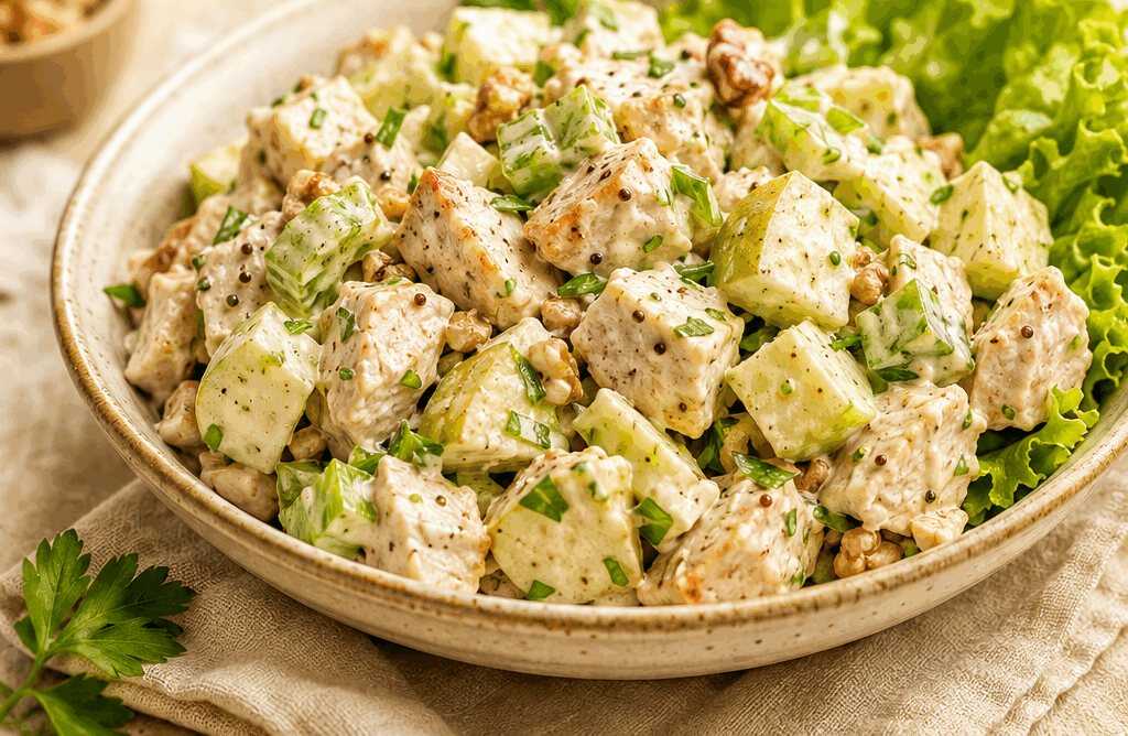 Erfrischender Hühnchen-Apfel-Salat: So einfach und lecker, dass du ihn jeden Tag willst!