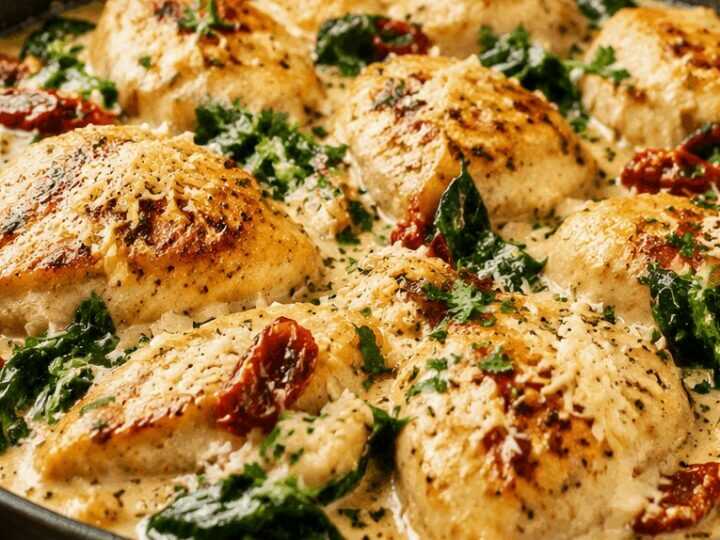 Erlebe den Geschmack: Verführerisches Rezept für cremige Knoblauch-Hähnchenpfanne