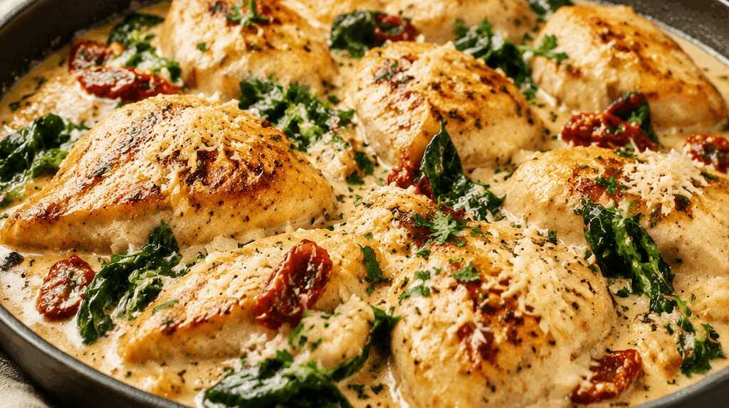Erlebe den Geschmack: Verführerisches Rezept für cremige Knoblauch-Hähnchenpfanne
