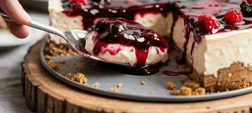 Käsekuchen ohne Boden in 5 Minuten zubereitet