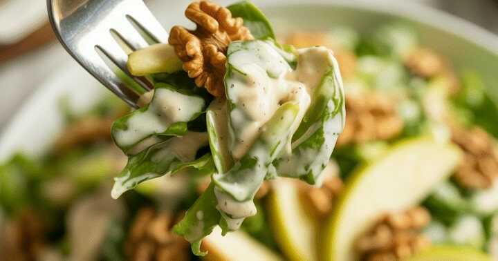 Feldsalat mit Walnüssen und Apfel