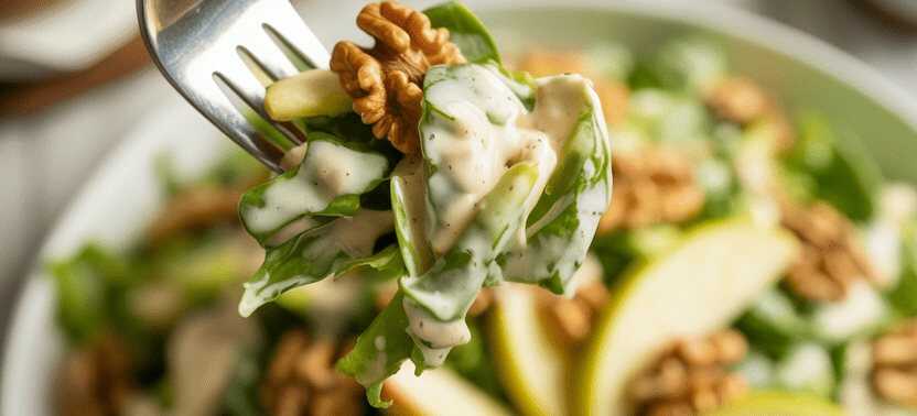 Feldsalat mit Walnüssen und Apfel