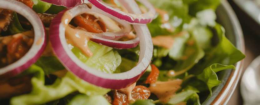 Feldsalat mit Zwiebeln und Essig