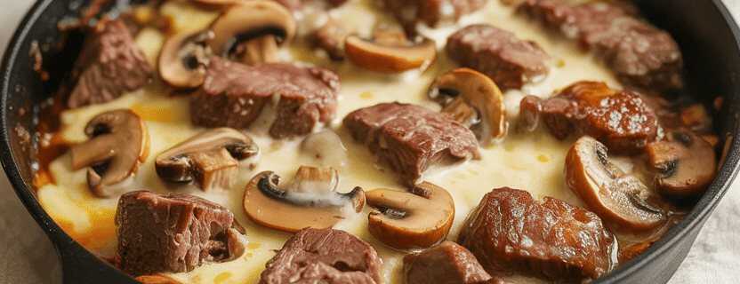 Filetpfanne mit 400 g Champignons für die ganze Familie