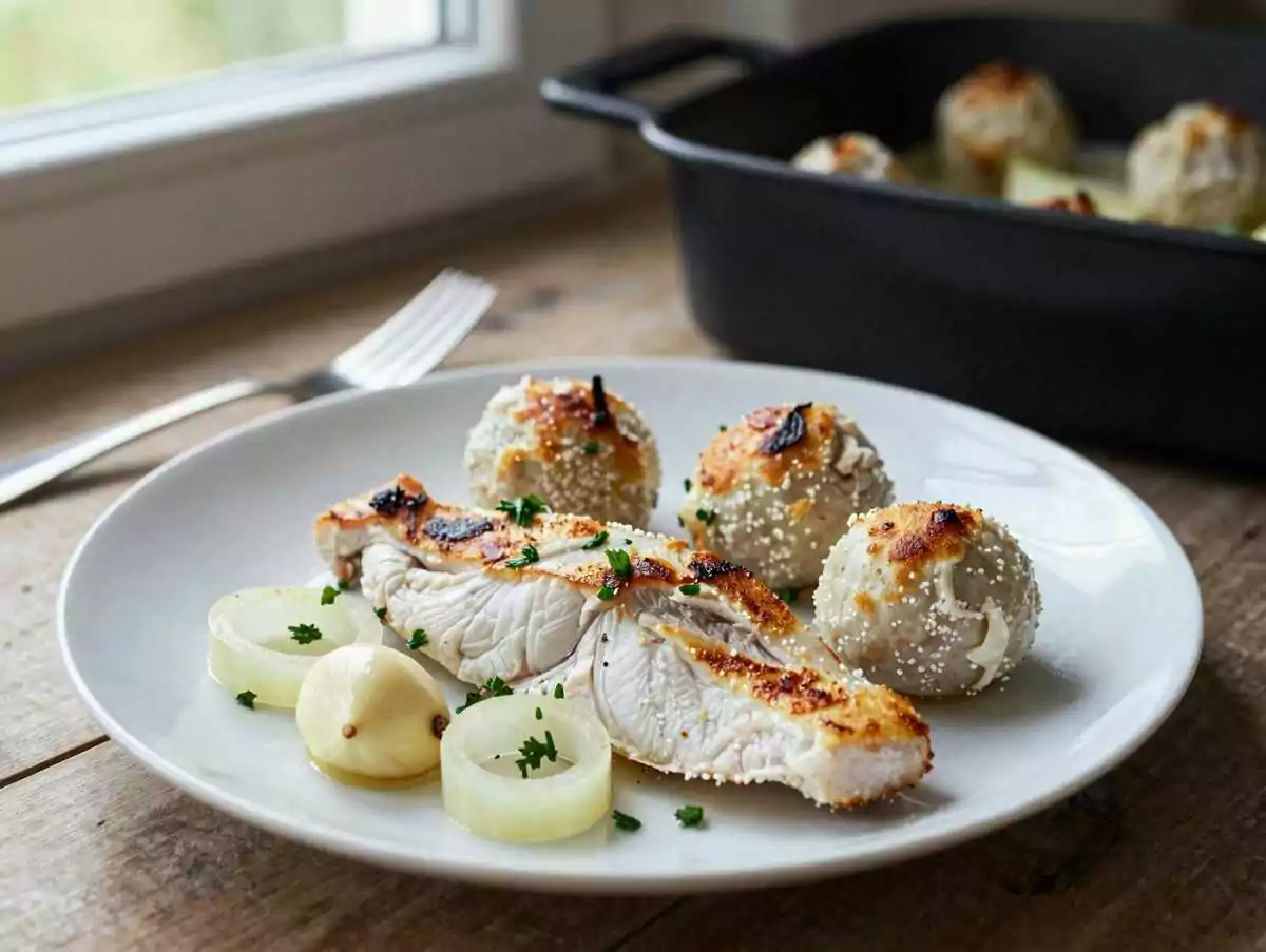 Fisch-Bällchen mediterran aus der Heißluftfritteuse – während der Zubereitung
