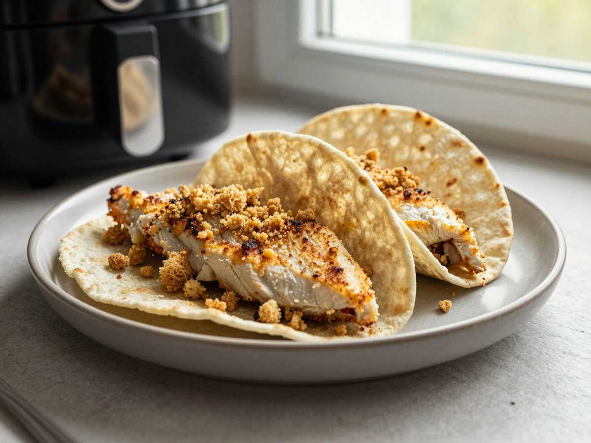 Fisch-Tacos aus dem Airfryer – während der Zubereitung