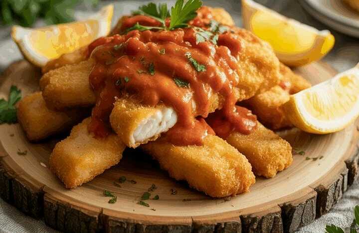 Fischstäbchen selbst gemacht aus der Heißluftfritteuse