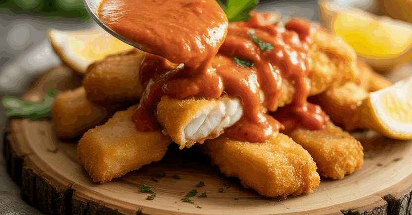 Fischstäbchen selbst gemacht aus der Heißluftfritteuse – so sieht es fertig aus