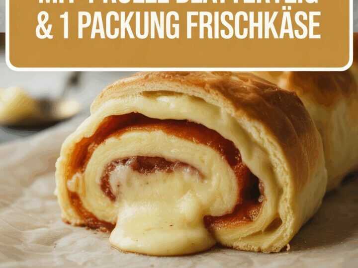 Flammkuchenrolle mit 1 Rolle Blätterteig & 1 Packung Frischkäse