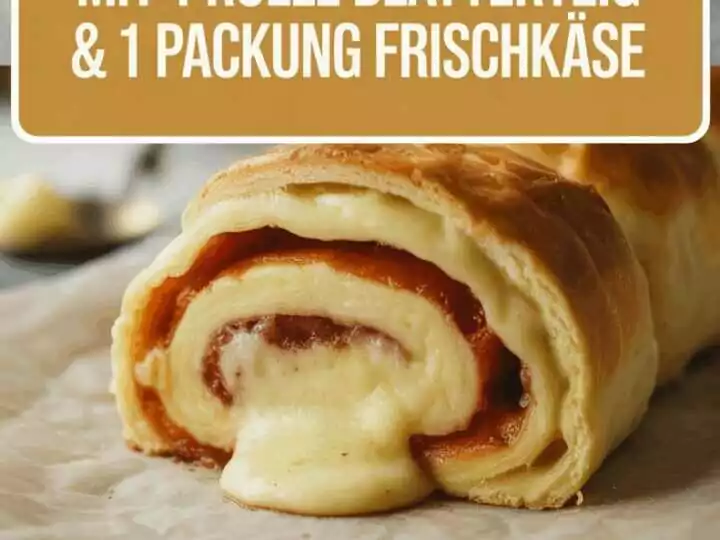 Flammkuchenrolle mit 1 Rolle Blätterteig & 1 Packung Frischkäse