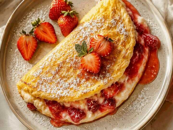 Fluffige Erdbeer-Omelette: Ein Genuss, den du nicht verpassen darfst! 🍓❤️