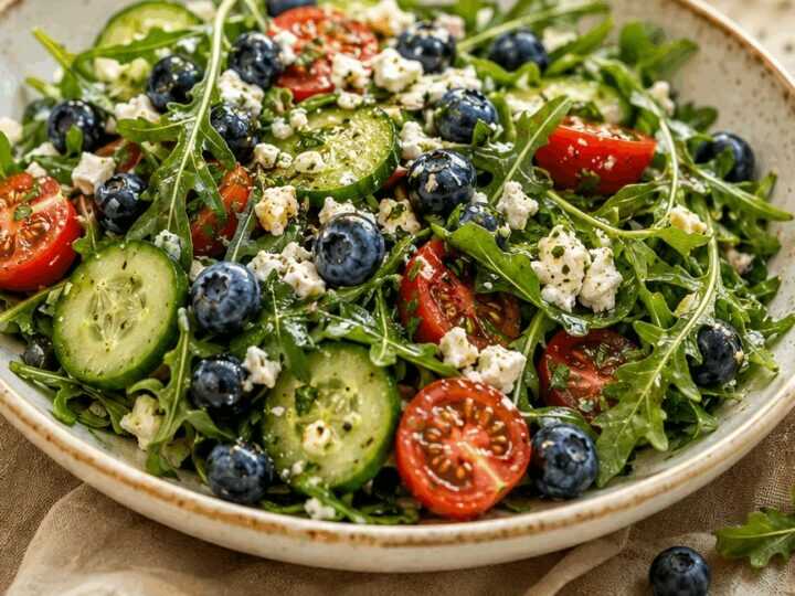 Frische-Kick pur: Blaubeer-Rucola-Kräutersalat begeistert mit jedem Bissen!
