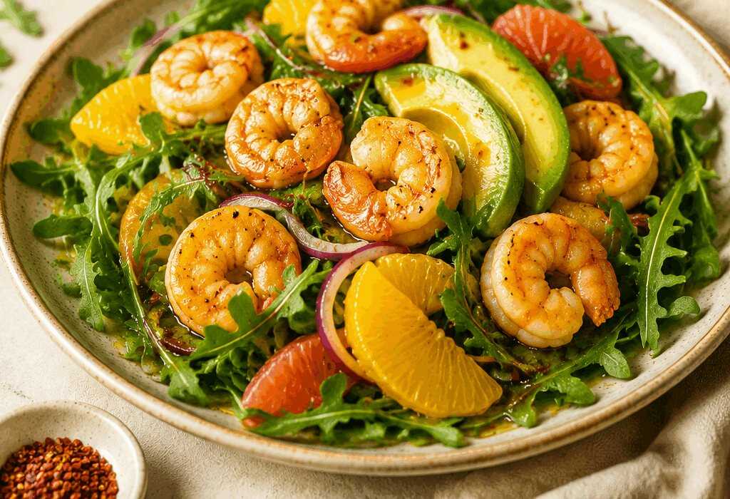 Frischer Genuss: Zitrus-Garnelen-Avocado-Salat für deine gesunde Auszeit!